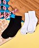 Footprints Pack Of 2 Anti-Odour & Organic Cotton Bamboo School Sports Socks - Black & White