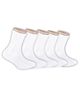 Footprints Pack Of 5 Anti-Odour & Organic Cotton Bamboo School Sports Socks - White