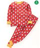Nino Bambino 100% Full Sleeves All Over Fish In Bag Printed Coordinating Night Suit - Red