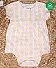 Nino Bambino 100% Cotton Short Sleeves Floral Printed Dress Style Onesie - Peach