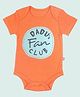 Nino Bambino 100% Cotton Half Sleeves  Dadu's Fun Club Printed Onesie - Orange