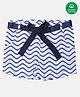 Nino Bambino 100% Cotton Waves Printed Shorts - White Blue