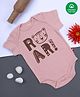 Nino Bambino 100% Cotton Half Sleeves  Roar Tiger Printed Onesie - Peach