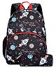 The Clownfish Cosmic Critters Series Printed Polyester 15 Litres School Bag with Free Pencil Staionery Pouch Jet Black Galaxy Print - Height 15.3 Inch