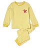 Unicorn Full Sleeves Star Printed & Candy Striped Night Suit  - Yellow