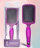 Majestique Paddle Hair Brush HR107 Refresh and Extend for All Hair Types Soft Nylon Bristles - Purple