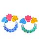 BPA Free Silicone Teether with Rattle Handle - Pack of 2