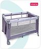 Babyhug Wonderland 2 in 1 Foldable Playpen Cum Travel Baby Cot with Mosquito Net - Grey| Easy Assembly| Compact Fold| Removable Cot Layer| Mesh Sides| Zipper Opening for Fun-play| Storage cum Carry Bag| Wheels with Lock| Attach to Parent Bed