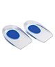 Dr Foot Silicone Gel Heel Cups with Shock Absorbing Support Size L - Silver & Blue