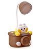 Elecart Rechargeable Study Desk Lamp with Pen Holder & Sharpener  Brown