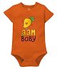 Zeezeezoo Summer Theme Half Sleeves Aam Printed Onesie - Orange