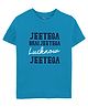 Zeezeezoo Half Sleeves Cricket Theme Jeetega Bhai Jeetega Lucknow Jeetega Printed Tee - Blue