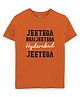 Zeezeezoo Half Sleeves Cricket Theme Jeetega Bhai Jeetega Hyderabad Jeetega Printed Tee - Orange
