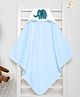 babywish Hooded Towel Little Elephant Print - Dark Blue