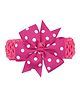Bhoomi Collection Polka Dots Printed Ribbon Bow  Appliqued Headband - Dark Pink