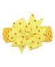 Bhoomi Collection Polka Dots Printed Ribbon Bow Headband - Yellow