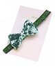 Bhoomi Collection Sequin Detailed Bow Embellished Glitter Elastic Headband - Green