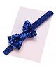 Bhoomi Collection Sequin Detailed Bow Embellished Glitter Elastic Headband - Royal Blue