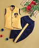 Jeet Ethnics Sleeveless Floral Block Motif Foil Printed Kurta With Dhoti - Yellow