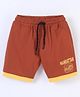 Earth Conscious Looper Knit Printed Two Pocket Short - Rust Red