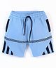 Earth Conscious Looper Knit Solid Two Pocket With Short - Sky Blue Black