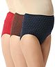 Bella Mama 100% Cotton Knit High Coverage Polka Dots Print Panties Set Pack Of 3 (Colour May Vary)