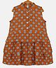 Kiddopanti Sleeveless Floral Printed Layered Dress - Orange