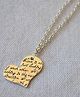 Pretty Ponytails Heart Message Pendant Chain - Silver