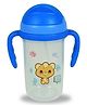 Chinmay Soft Straw Feeding Sipper with Twin Handle Anti Spill Sipper Cup Blue - 350 ml