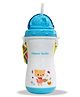 Chinmay Kids Opaque Soft Straw Sipper White Anti-Spill Sippy Cup with Adjustable Strap for Baby & Kids Water Bottle Juice Sipper BPA Free 350 ml Blue