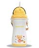 Chinmay Kids Opaque Soft Straw Sipper White Anti-Spill Sippy Cup with Adjustable Strap for Baby & Kids Water Bottle Juice Sipper BPA Free 350 ml Yellow