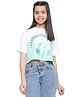 Lil Tomatoes Half Sleeves Sun & Sea Waves Printed Top - Sky Blue