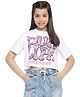 Lil Tomatoes Half Sleeves Dua Lipa Printed Top - White
