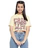 Lil Tomatoes Half Sleeves Dua Lipa Printed Top - Lemon Yellow