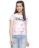 Lil Tomatoes Half Sleeves Pastel Crumple Tie & Dye Disney Printed Top - Peach