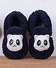Chiu Panda Applique Embellished Unisex Booties - Navy Blue