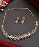 Silvermerc Designs Gold Plated Ad Stone Studded Beaded Jewelry Set - 31.5 g