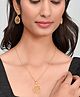 Silvermerc Designs Gold Plated Contemporary Pendant With Earrings Jewellery Set - 30 g