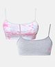 SillySally Pack Of 2 Solid & Abstract Printed Beginners Bras - Pink & Grey