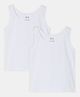 SillySally Pack Of 2 Solid Stretchable Fabric Vests - White