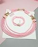 Kamule Set Of 2 Kundan Beads Necklace & Bracelet - Light Pink