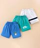 Teddy Sinker Knee Length Shorts Text & Shake Print Pack of 3- Blue Green & White