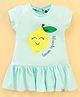 Teddy Sinker Half Sleeves Frock Lemon Print- Green