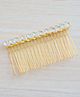 Pretty Ponytails Crystal & Rhinestone Studded Hair Comb Pin - Gold And White