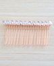 Pretty Ponytails Crystal Studded Metal Hair Comb Pin - Rose Gold And White