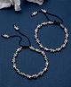 VIRAASI Set of 2 Elephant Design Beaded Anklets - Silver