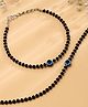 Viraasi Set of 2 Silver Plated Beaded Anklets Black & Blue - 35 g