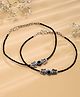 Viraasi Women Silver Plated Black Beaded Anklets Set - 35 g