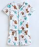 The Boo Boo Club 100% Muslin Organic Cotton Half Sleeves Baby Elephant Printed Shirt & Shorts - White
