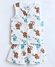 The Boo Boo Club 100% Muslin Organic Cotton Sleeveless Baby Elephant Printed Shirt & Shorts - White